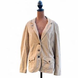 Levi's Vintage Y2K 2000s Beige Khaki Corduroy Blazer Jacket Preppy Academia